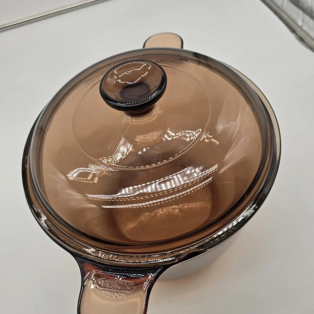 Corning‎ Vision Amber 4.5L Dutch Oven Stock Pot 5 Quart France w/V2.5C Lid